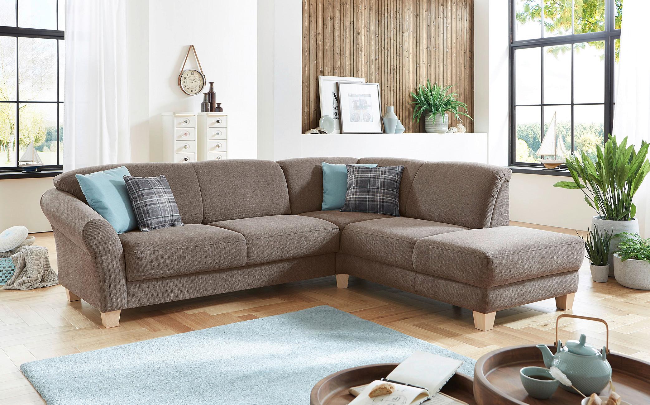 Ecksofa Gotland taupe, 257x212 cm - Taupe/Naturfarben, KONVENTIONELL, Textil (257/212cm) - Sit & More