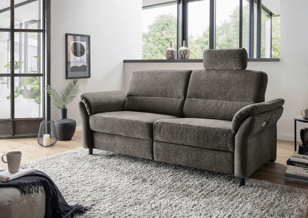 3-Sitzer-Sofa Cavoli, Graubraun R B: 192 cm - Graubraun/Schwarz, MODERN, Textil (192/90/89cm) - Livetastic
