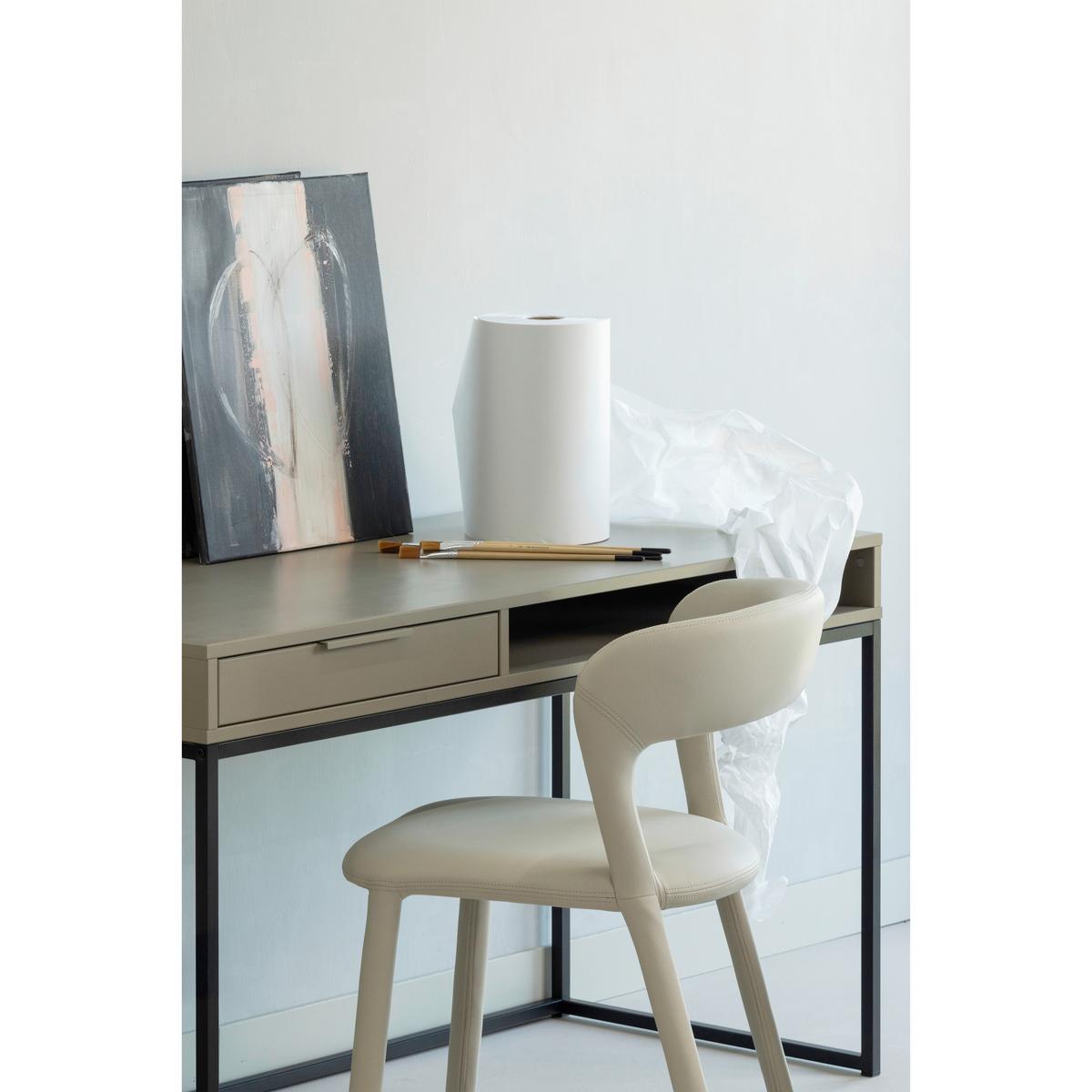 Schreibtisch Nore Schlammfarben B: 130 cm - Schlammfarben/Schwarz, MODERN, Holz/Metall (130/58/75cm) - Livetastic