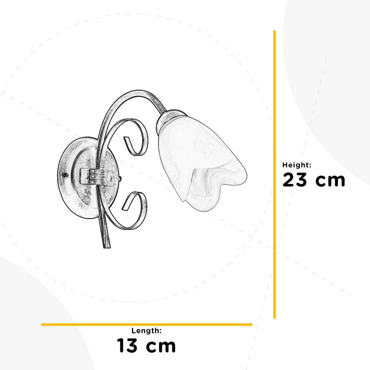 Wandleuchte Odino Cognac L: 13 cm - Cognac, KONVENTIONELL, Glas/Metall (13/30/23cm)