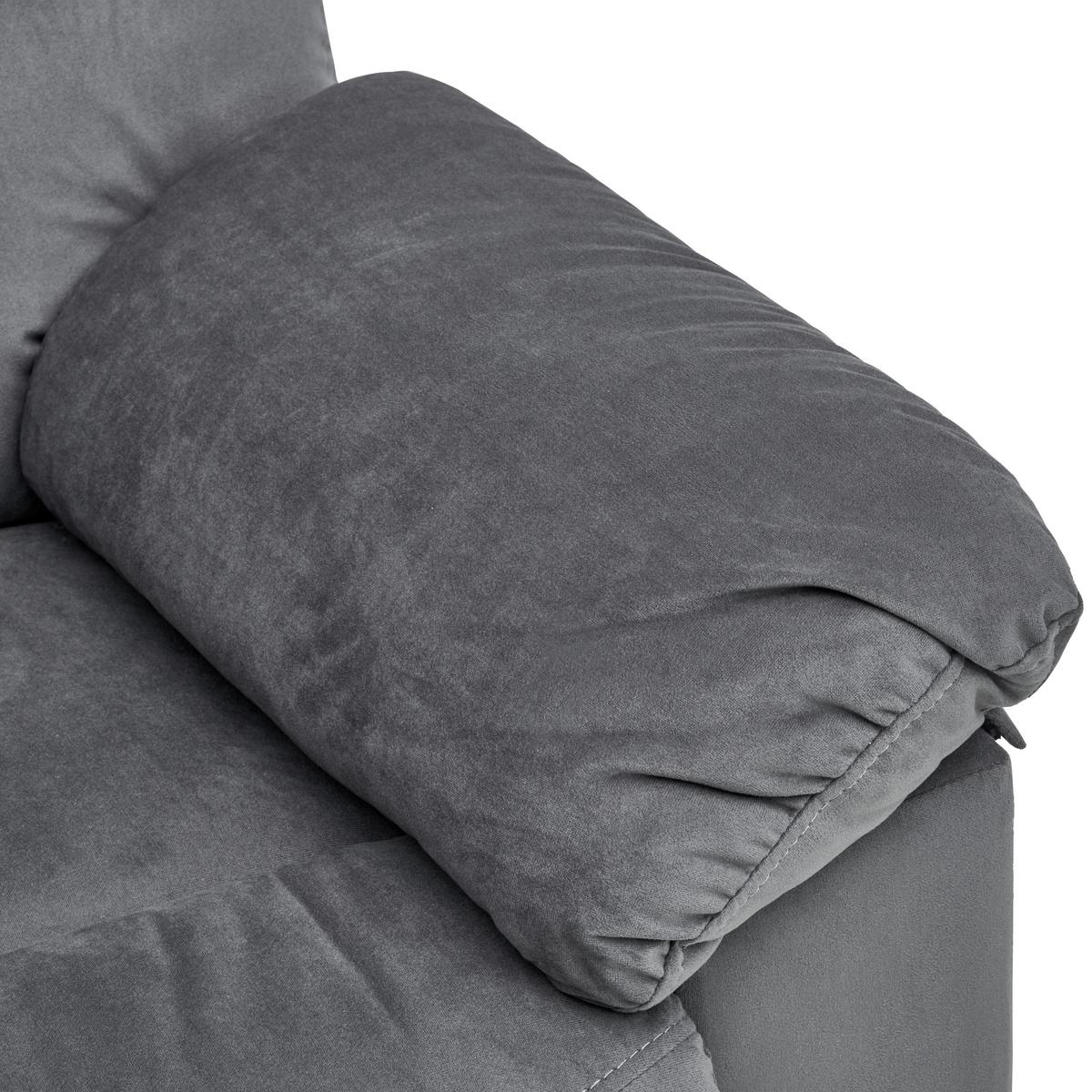 Ecksofa Boston - Schwarz/Grau, Basics, Textil/Metall (216/159cm) - P & B