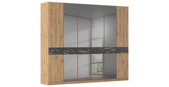 Drehtürenschrank Versity-D Eiche Artisan/Marmoroptik 6trg - Eiche Artisan, Trend, Holzwerkstoff (271/229/54cm) - James Wood
