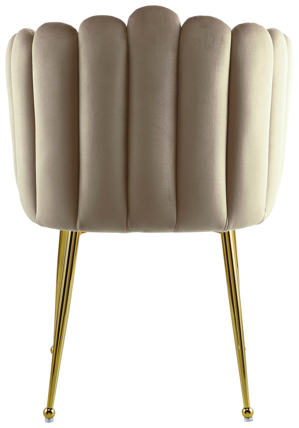 Armlehnstuhl Muna 125 Beige - Beige/Goldfarben, Design, Kunststoff/Metall (59/85/56cm) - Kayoom
