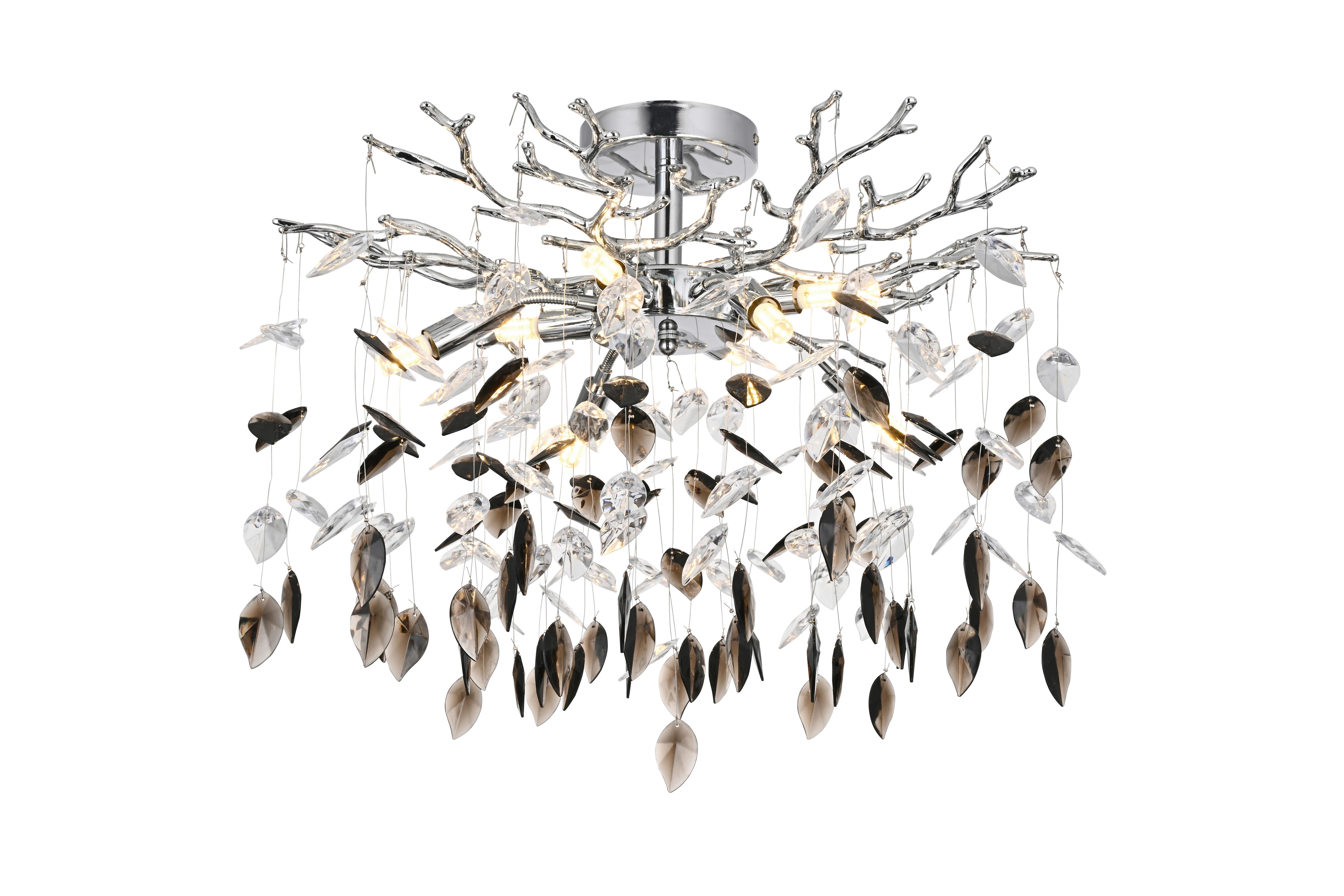 STROPNÉ SVIETIDLO MONI - číra/sivá, Modern, kov/plast (60/60/46cm) - Mömax