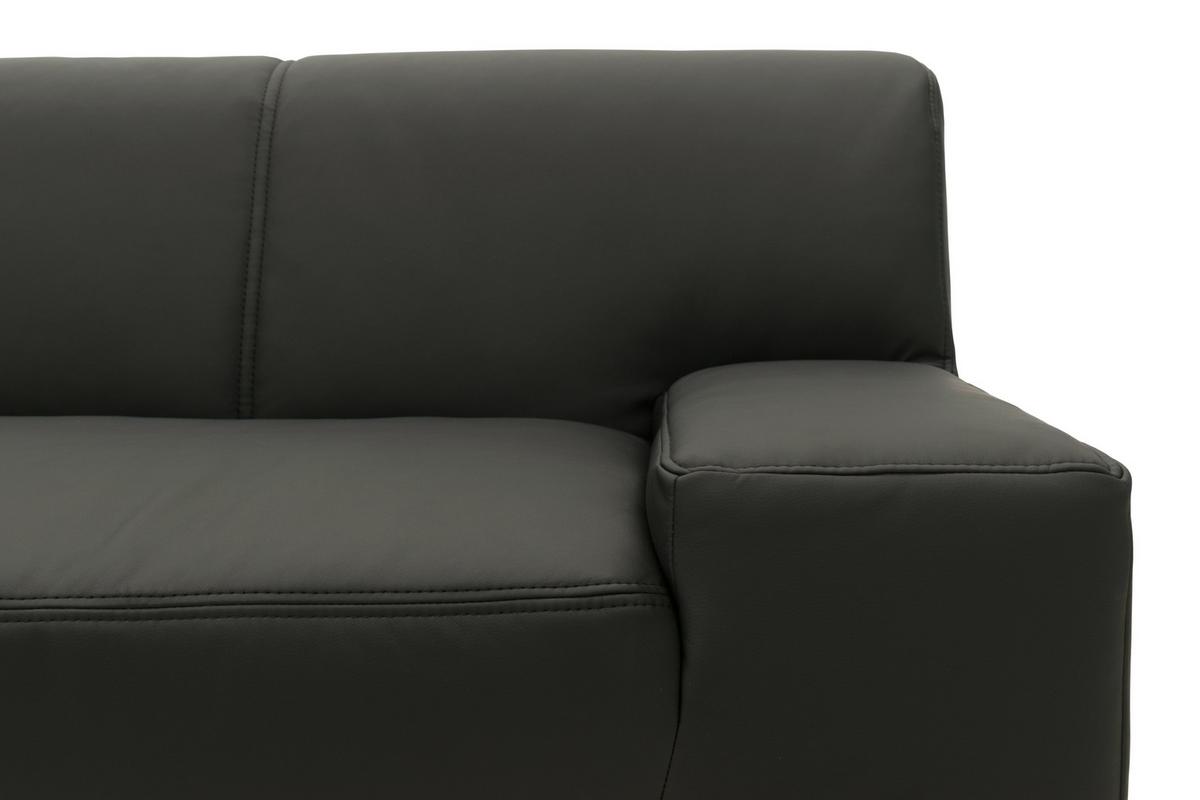 Ecksofa Mit Schlaffunktion Norma Schwarz Lederlook - Wengefarben/Schwarz, Design, Textil (153/268cm) - MID.YOU