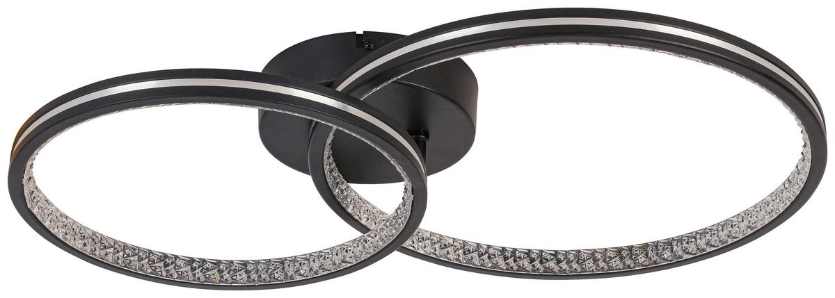 Led-deckenleuchte Anna - Chromfarben/Schwarz, MODERN, Kunststoff/Metall (55/35/8cm) - Luca Bessoni