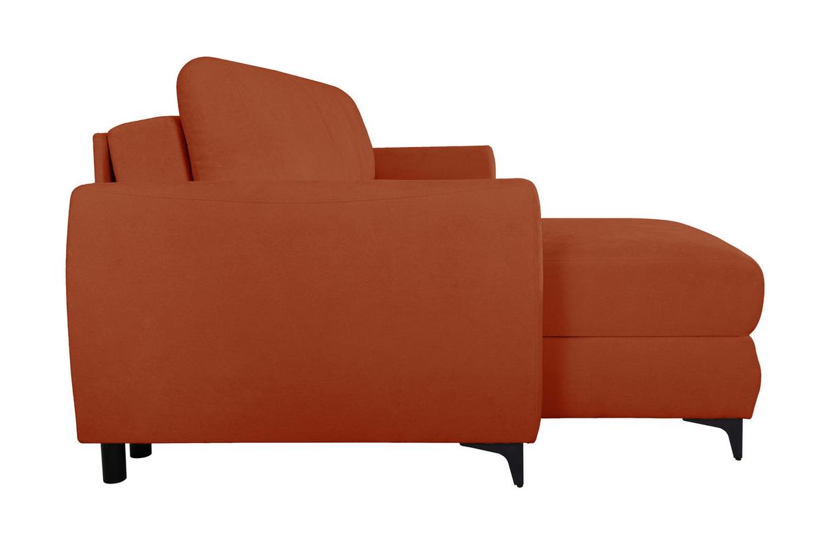 Ecksofa Moli, Rostfarben S: 236x148 cm - Rostfarben/Schwarz, Design, Textil (236/148cm) - MID.YOU
