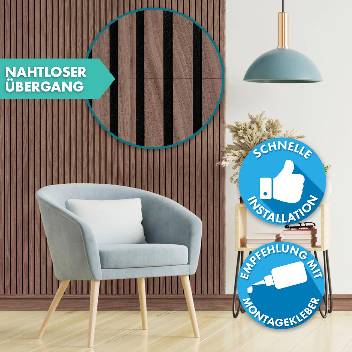 Akustikpaneel Akustikpaneel - Walnussfarben, Basics, Holzwerkstoff (60/60cm)