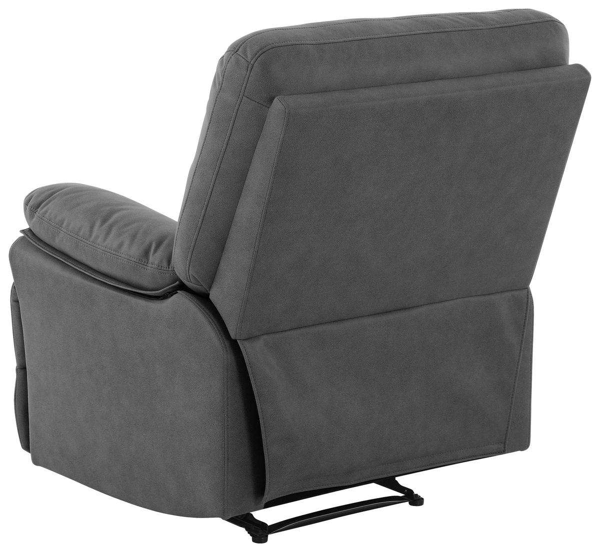 Relaxačné kreslo CLARA, sivá, s relaxačnou funkciou - čierna/sivá, Konventionell, kov/textil (89/99.5/94cm) - Livetastic