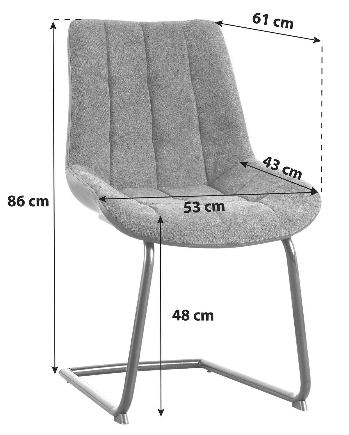 Stolička MARILEA 1 +1 zdarma (1*kus=2 Produkty) - čierna/tmavosivá, Modern, kov/textil (53/86/61cm) - Based