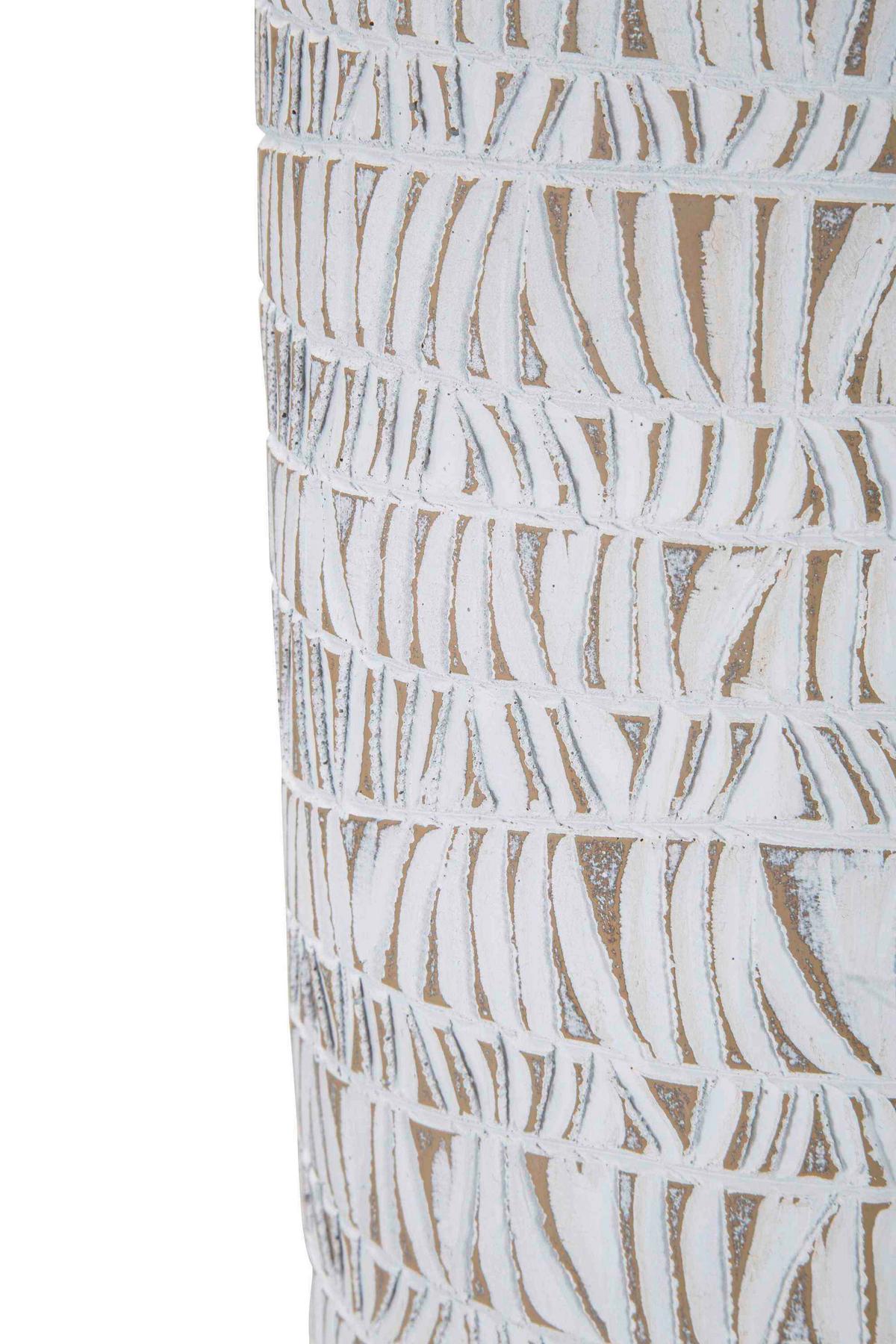 Vase Polyresin Nairobi Oval Weiß B: 19 Cm - Weiß, Basics, Kunststoff (19/50/12cm)
