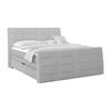 Boxspringbett Libra - Grauweiß/Schwarz, KONVENTIONELL, Textil (180/200cm)