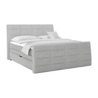 Boxspringbett Libra - Grauweiß/Schwarz, KONVENTIONELL, Textil (160/200cm)