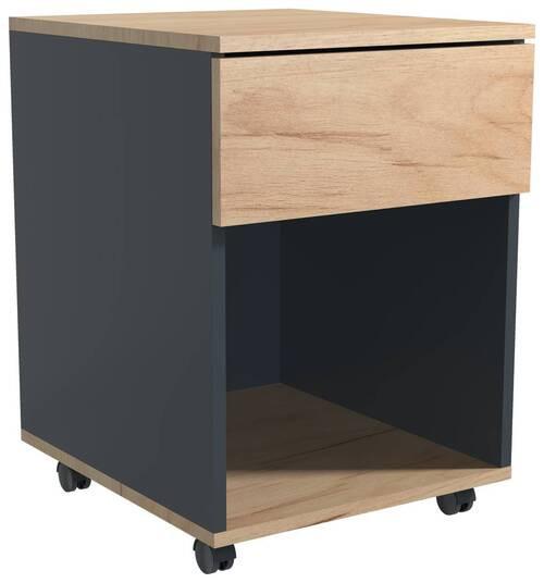 Rollcontainer Anthrazit/ Eiche Dekor Dalrosa 39x55x45cm - Honigeiche/Anthrazit, MODERN, Holzwerkstoff/Kunststoff (39/55/45cm) - MID.YOU