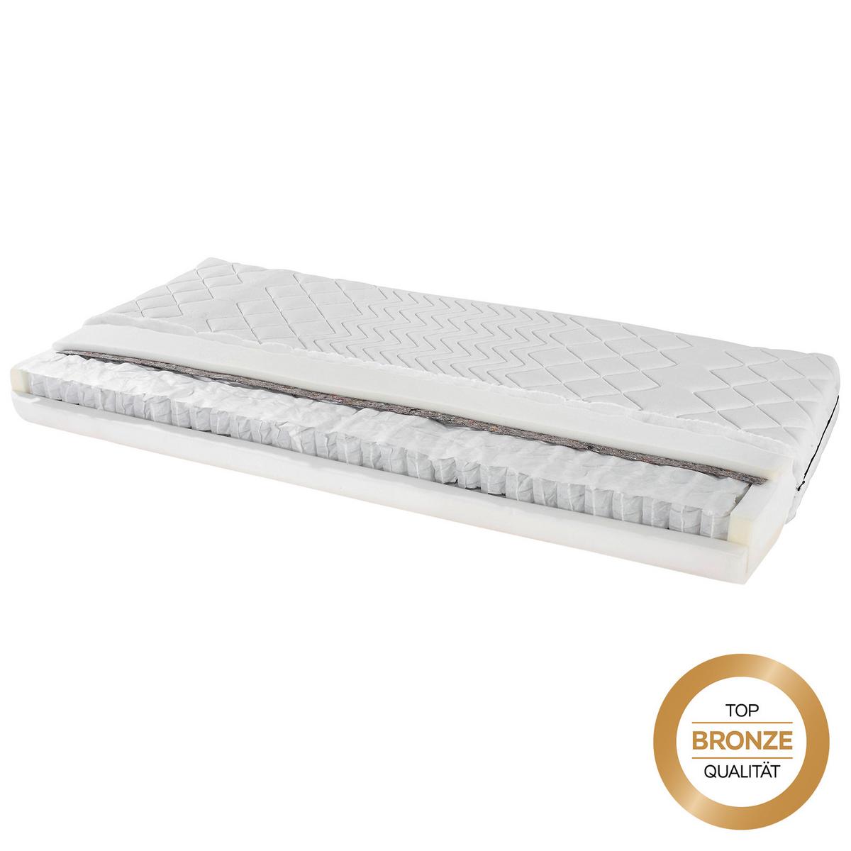 Taschenfederkernmatratze Primavera 90x200cm Mittelfest - Weiß, Textil (90/200cm) - Primatex