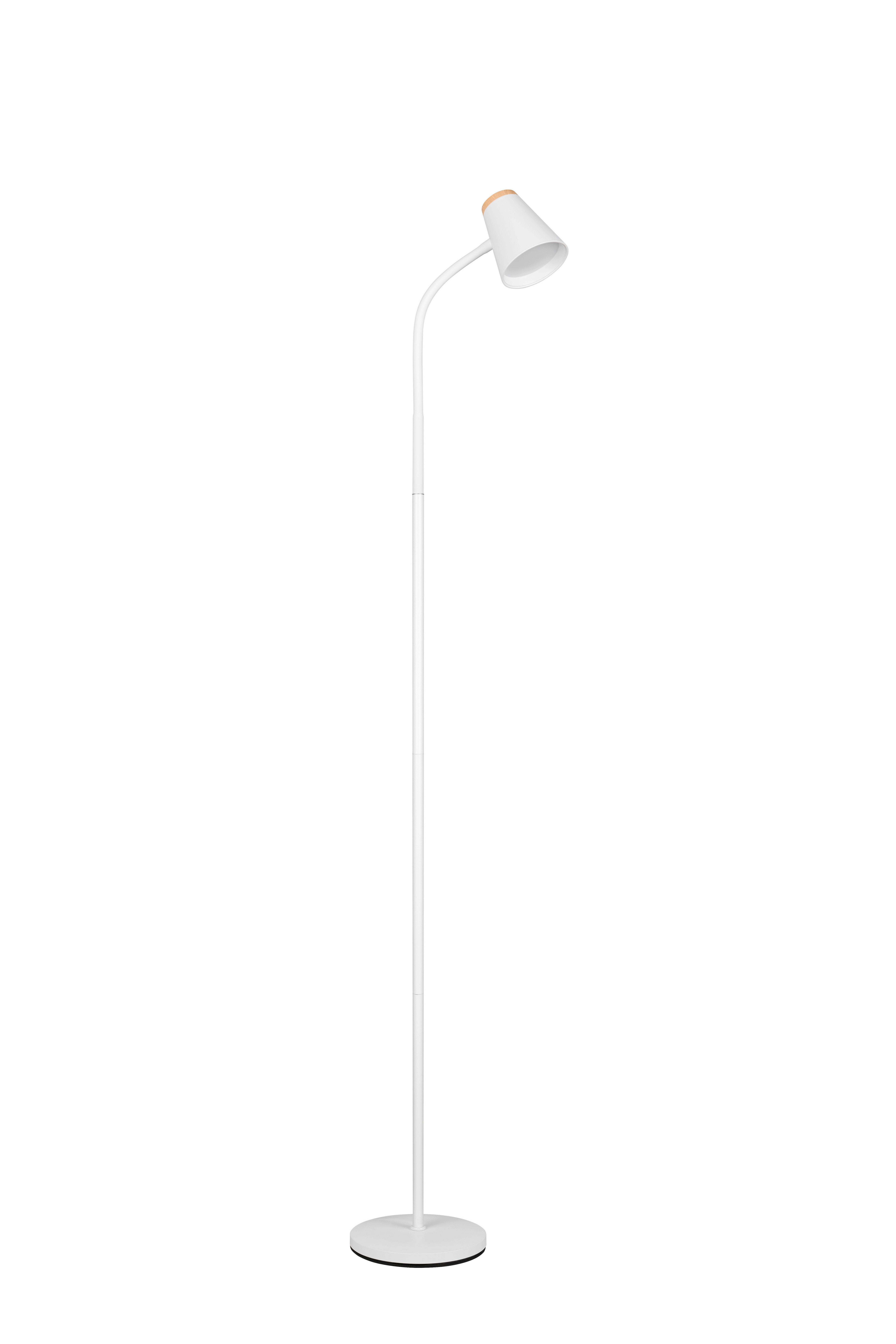 LED-STEHLEUCHTE Pongo Braun Weiß B: 19,5 cm - Braun/Weiß, Basics, Kunststoff/Metall (145/19,5/37cm)