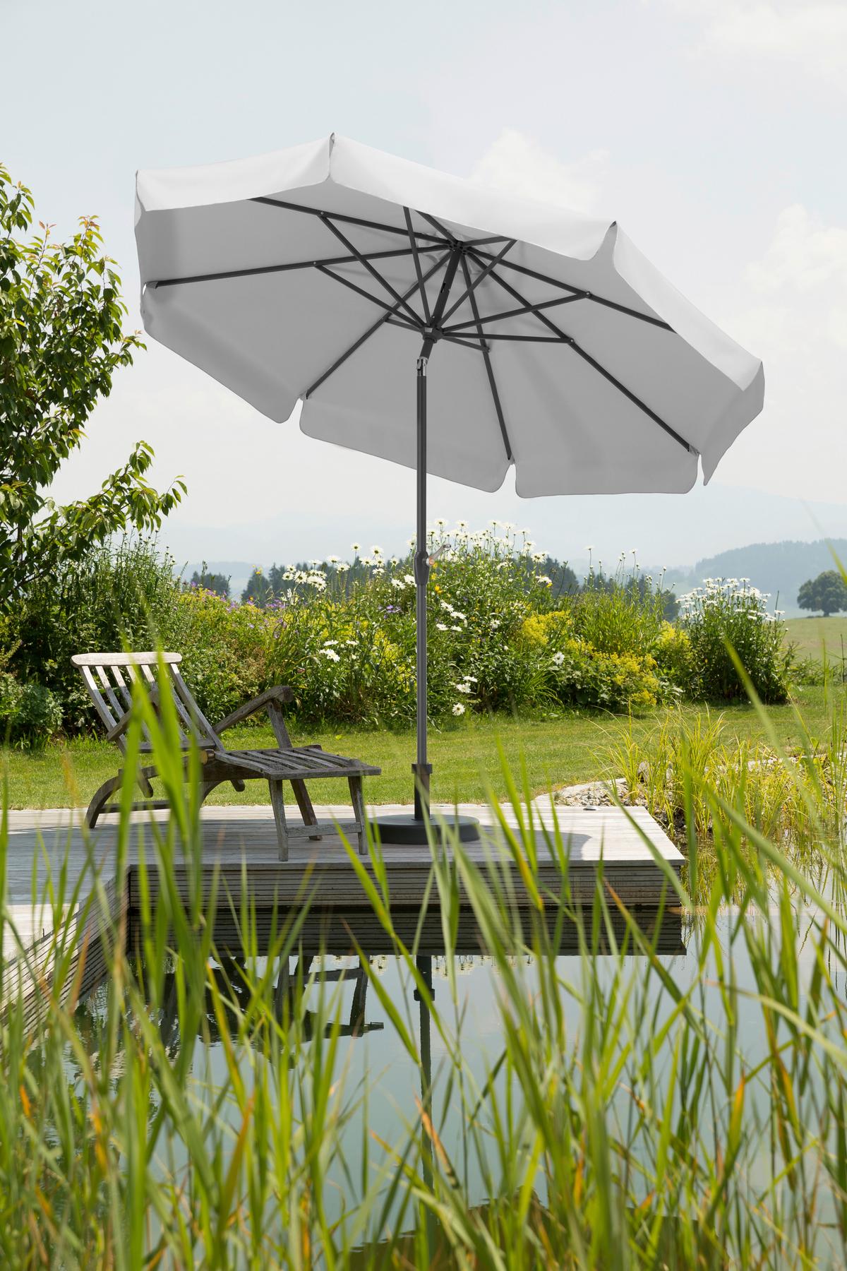 Sonnenschirm Orlando BxHxT: 270x250x270 cm Silbergrau - Anthrazit/Silberfarben, Basics, Textil/Metall (270/250/270cm) - Schneider