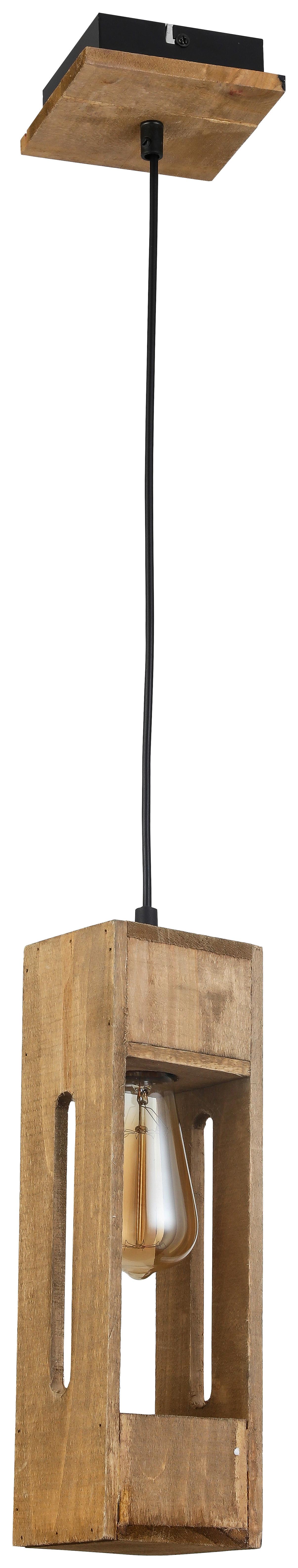Závésné Svítidlo Emira, V: 120cm - černá/přírodní barvy, Lifestyle, kov/dřevo (12/12/120cm) - Premium Living