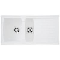 Spüle Respekta Einbauspüle Boston - Weiß, Trend, Glas/Kunststoff (100/20/50cm) - Respekta