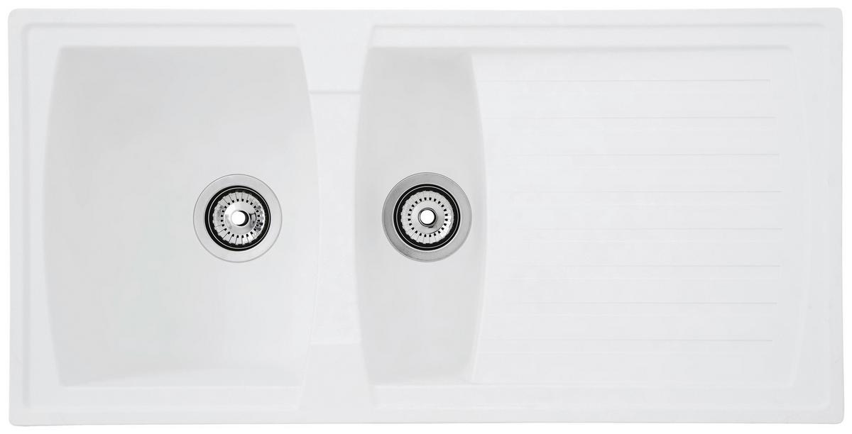 Spüle Respekta Einbauspüle Boston - Weiß, Trend, Glas/Kunststoff (100/20/50cm) - Respekta