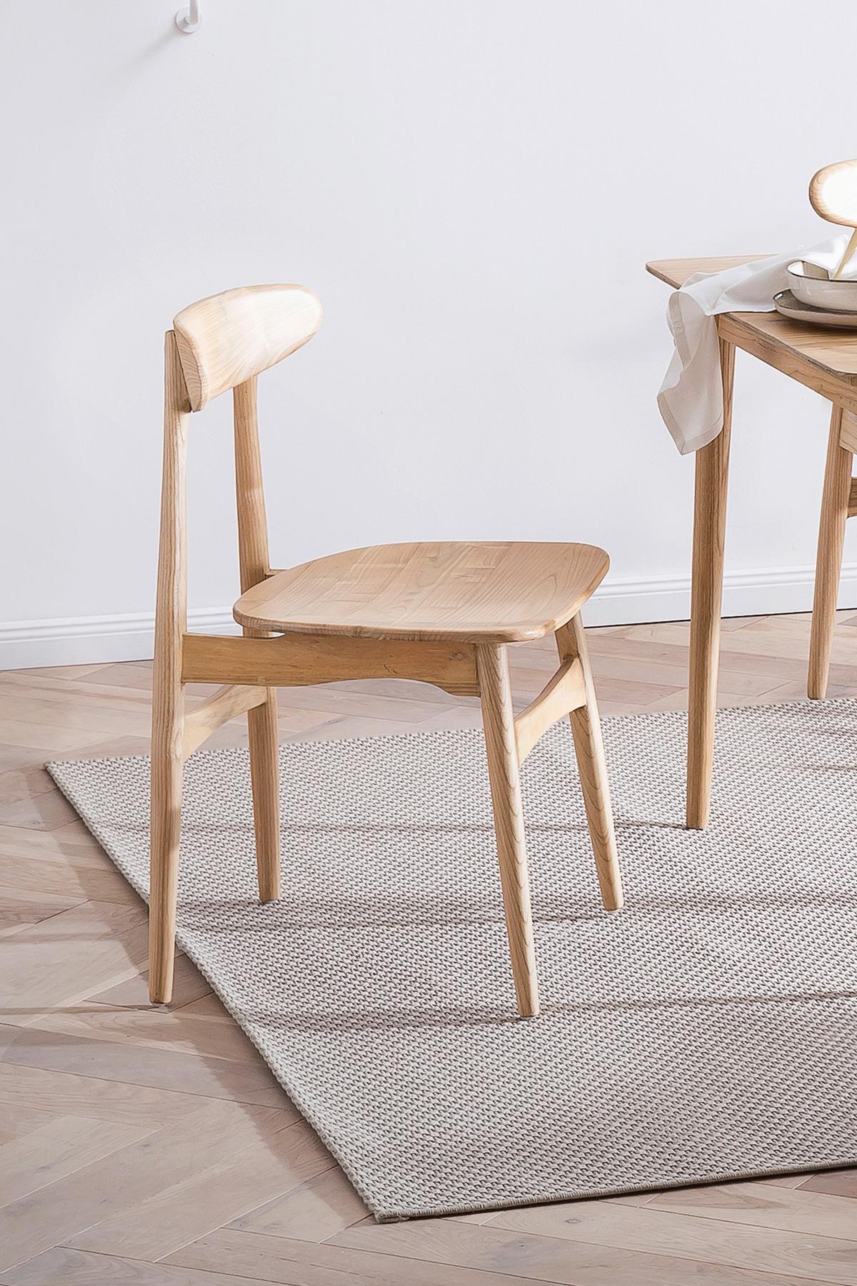 Stuhl Scandi Holz Naturfarben, B: 53 Cm - Naturfarben, ROMANTIK / LANDHAUS, Holz (53/80/45cm)