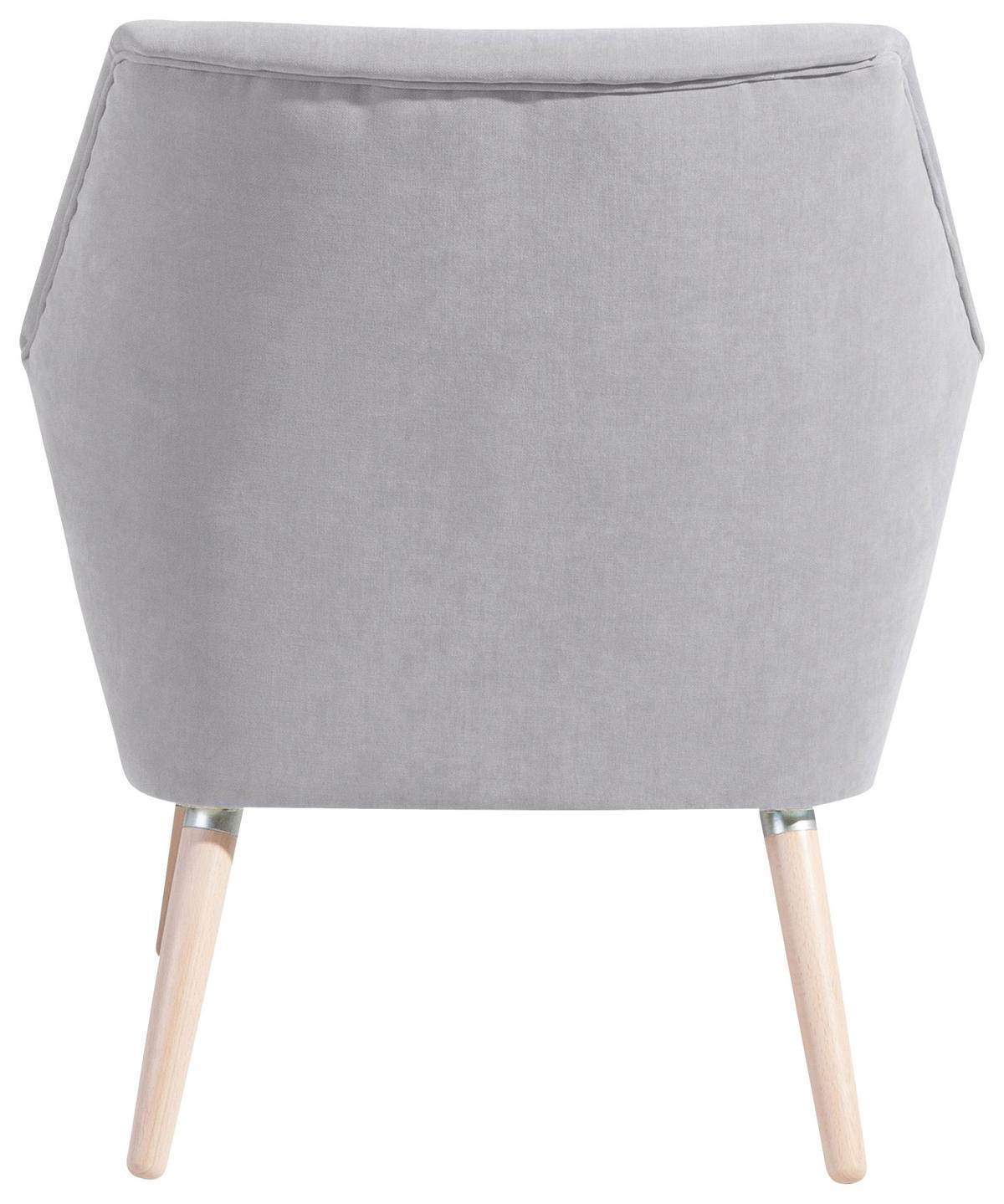 Polstersessel Mit Armlehnen Alegro Velours Silberfarben - Buchefarben/Silberfarben, Design, Textil (67/81/71cm) - Max Winzer