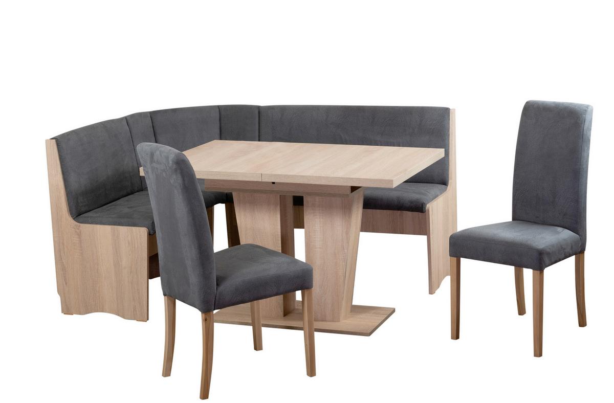 Eckbankgruppe Duisburg Veduso Titanic Grau/Eiche D. L: 125cm - Grau/Sonoma Eiche, KONVENTIONELL, Holz/Holzwerkstoff (125/89/165cm) - MID.YOU