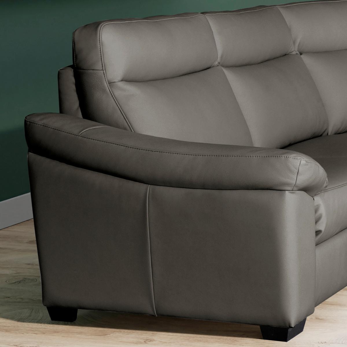 Ecksofa Dakar Anthrazit B: 299x299 Cm - Anthrazit/Schwarz, Design, Leder (299/299cm) - Livetastic