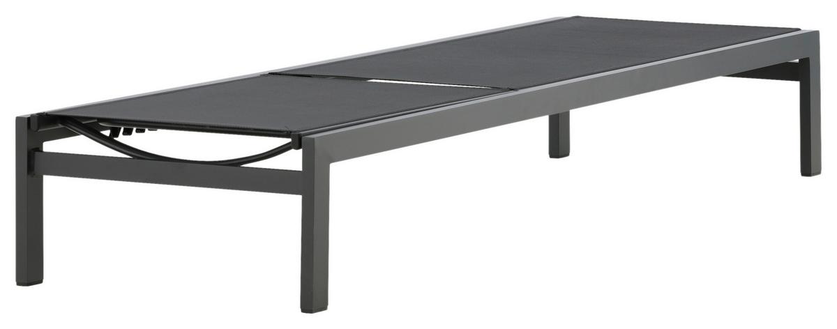 Sonnenliege Copacabana Aluminium - Schwarz, KONVENTIONELL, Metall (60/30/195cm) - Gardenson