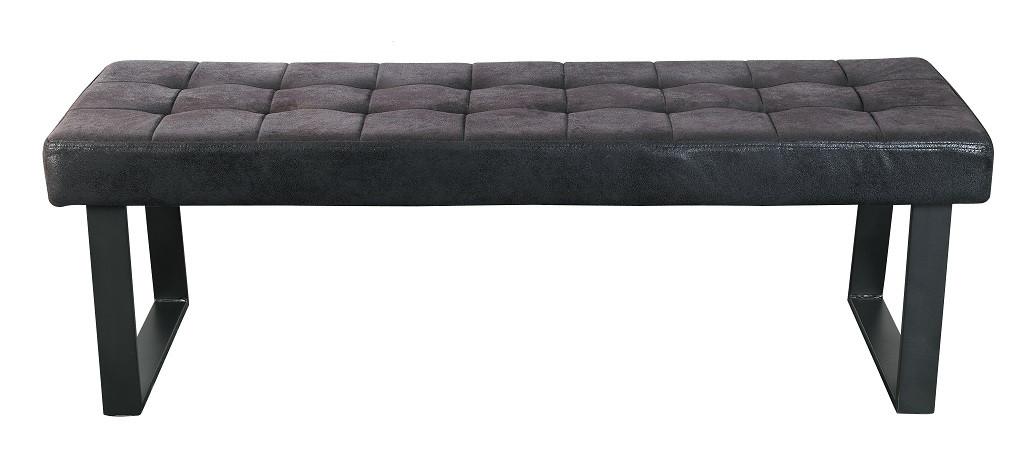 Sitzbank Brekke - Schwarz, MODERN, Textil/Metall (140/49/48cm) - MID.YOU