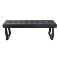 Sitzbank Brekke - Schwarz, MODERN, Textil/Metall (140/49/48cm) - MID.YOU