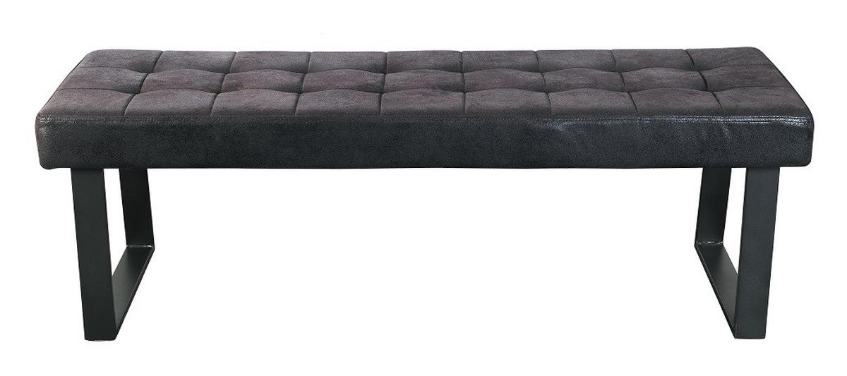 Sitzbank Brekke - Schwarz, MODERN, Textil/Metall (140/49/48cm) - MID.YOU