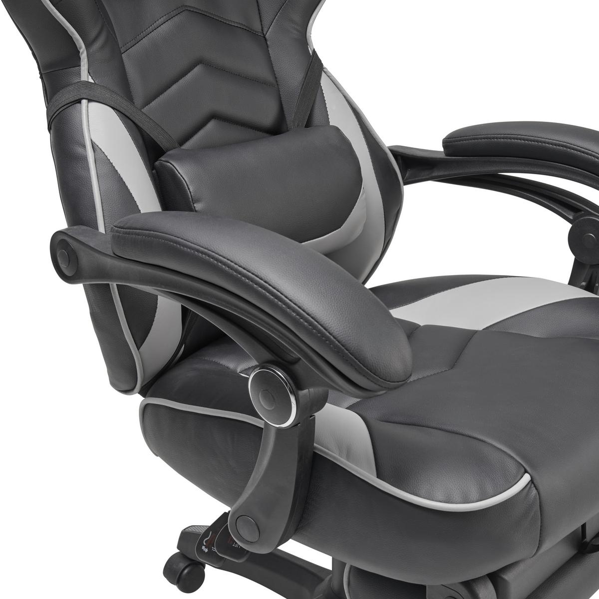 Gamingstuhl Yaira - Schwarz/Grau, LIFESTYLE, Holz/Kunststoff (68,5/116-124/65cm) - Livetastic