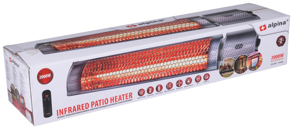 Halogenheizstrahler Heater Wall 2000w Gold Halogen - Silberfarben, Basics, Metall (67,5/10,5/7,5cm)