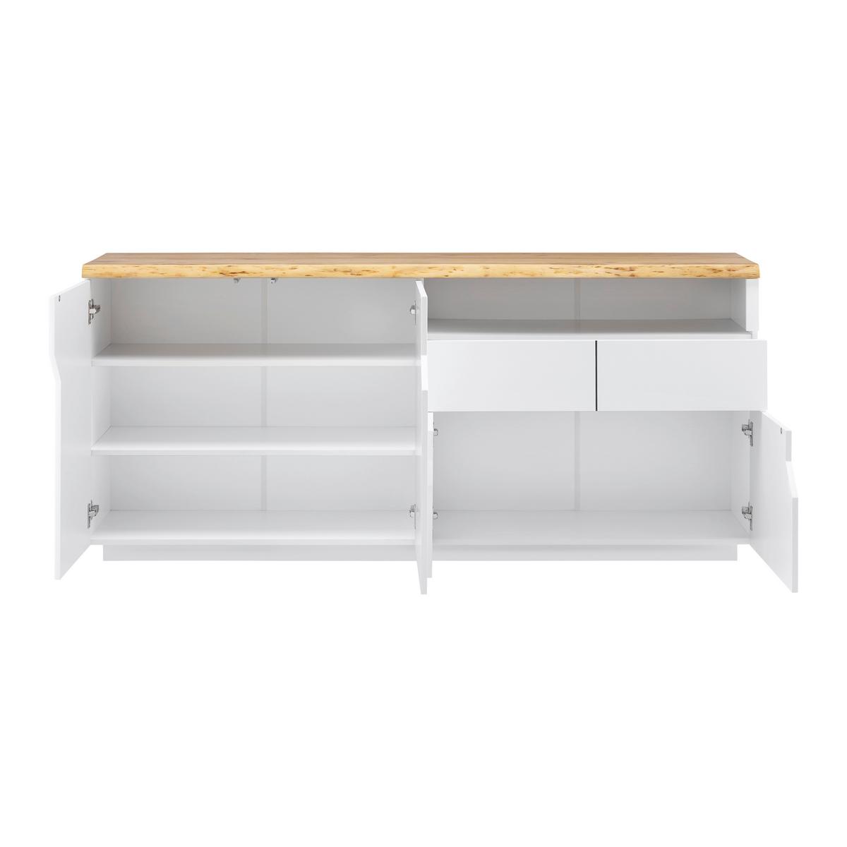 Komoda CARLOS - bílá/barvy dubu, Moderní, dřevo (180/80,5/42cm) - Modern Living