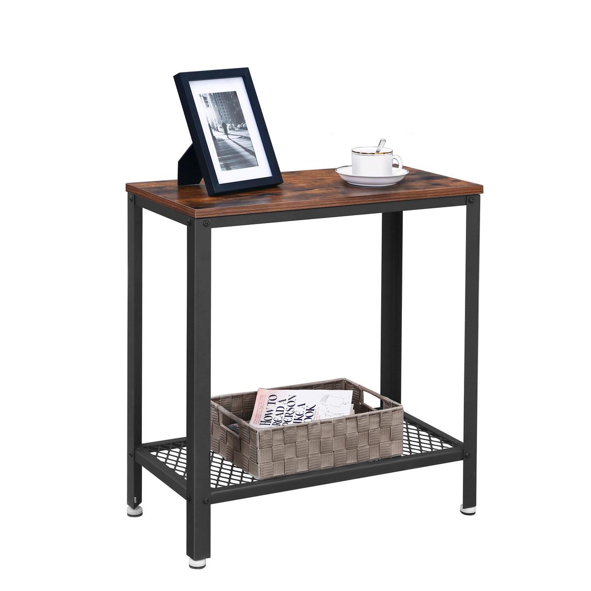 ODKLÁDACÍ STOLEK LET31BX - černá/hnědá, Trend, kov/kompozitní dřevo (60/60/30cm) - Boxxx