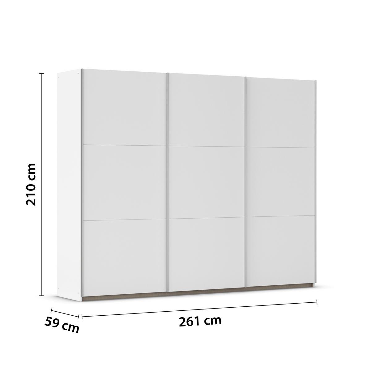 SCHWEBETÜRENSCHRANK Berny, Alpinweiß B: 261 cm - Weiß, Trend, Holzwerkstoff (261/210/59cm) - Rauch Möbel
