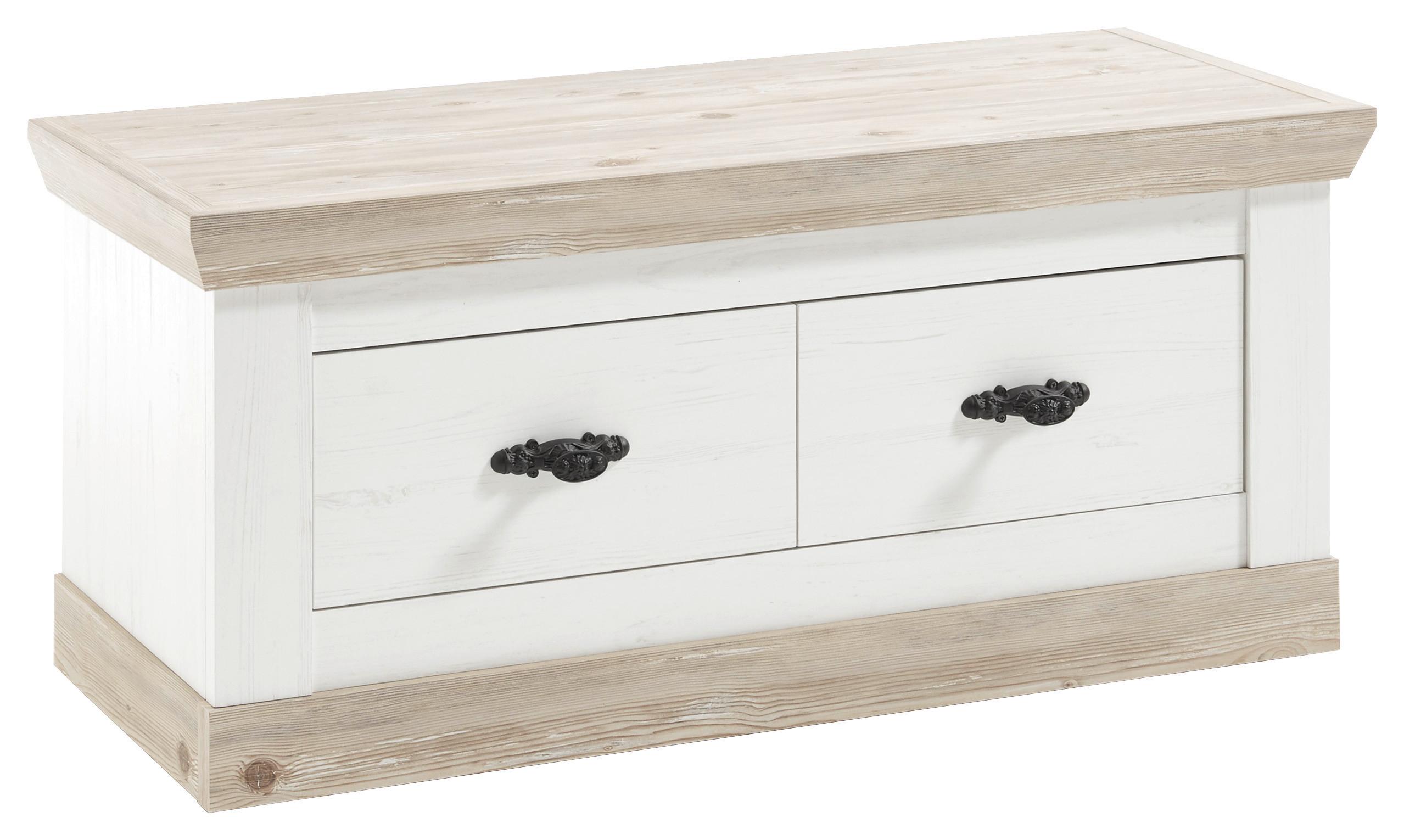 Garderobenbank Florenz Pinienfarbe/hellbraun 107cm - Hellbraun/Pinienfarben, Design, Holzwerkstoff (107/50/45cm) - MID.YOU