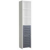 Hochschrank Flonali Weiß/Anthrazit B: 34cm - Anthrazit/Weiß, Trend, Holzwerkstoff (34/164/28cm) - MID.YOU