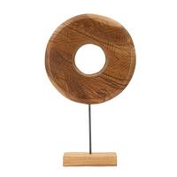 Skulptur Dorat Teak, B: 35 cm - Braun, Basics, Holz (35/58/10cm)
