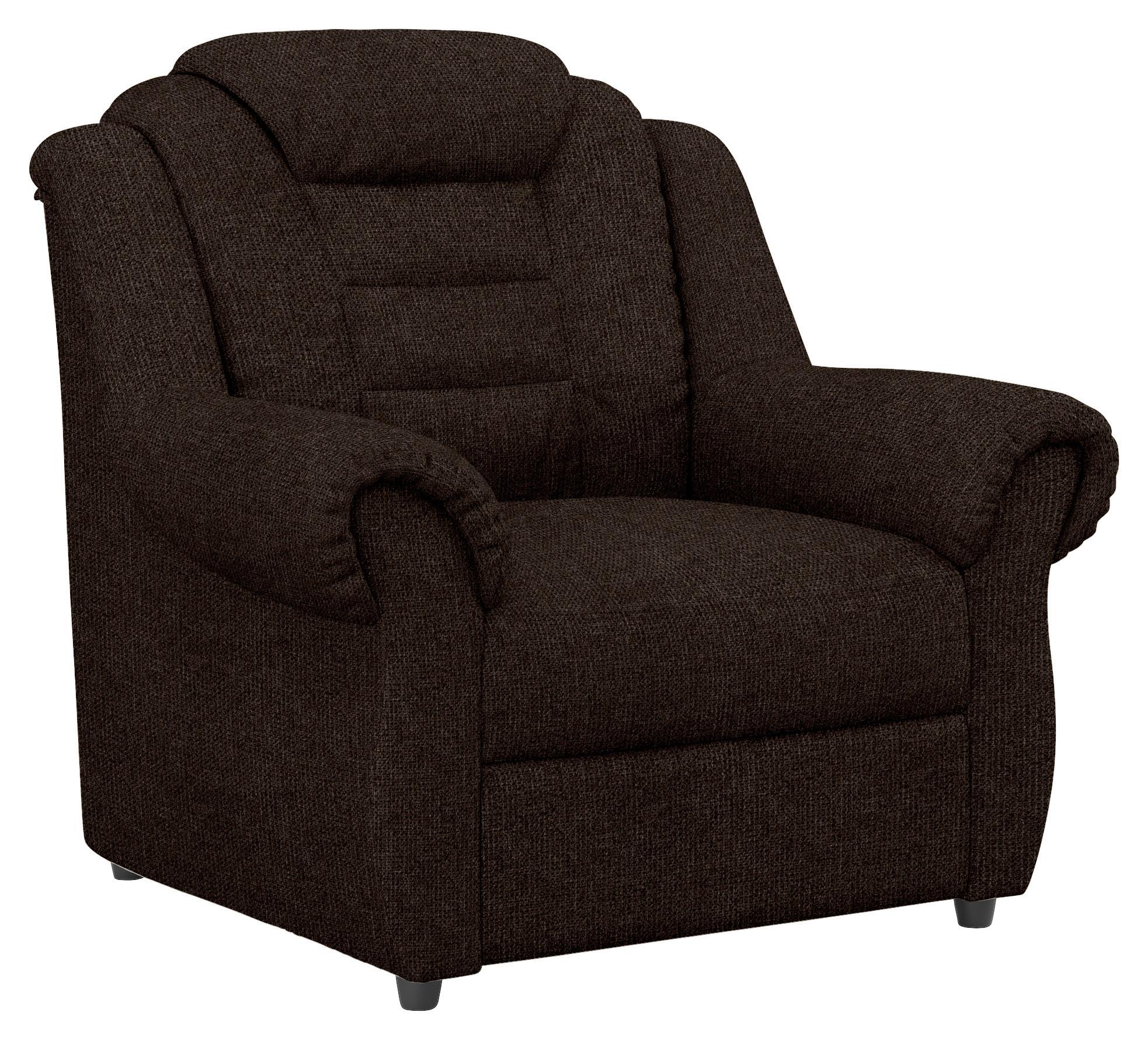 Polstersessel Boston Braun Chenille - Schwarz/Braun, KONVENTIONELL, Textil (104/102/101cm) - Livetastic