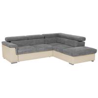 Sedacia súprava MILLA antracitová/hnedá pravý roh - hnedá/antracitová, Basics, drevo/textil (252/217cm)