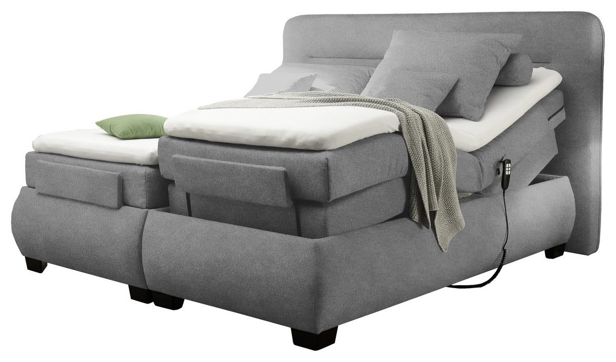 Polohovatelná postel Boxspring Evolution 3 160x200cm tm.šedá - černá/tmavě šedá, Konvenční, textil/plast (160/200cm) - MID.YOU