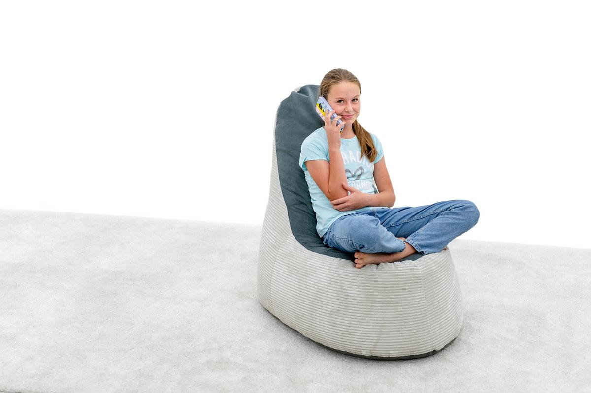 Sitzsack Golden Dream Beige/Grau Indoor - Beige, Basics, Textil (45/110/90cm) - Ondega