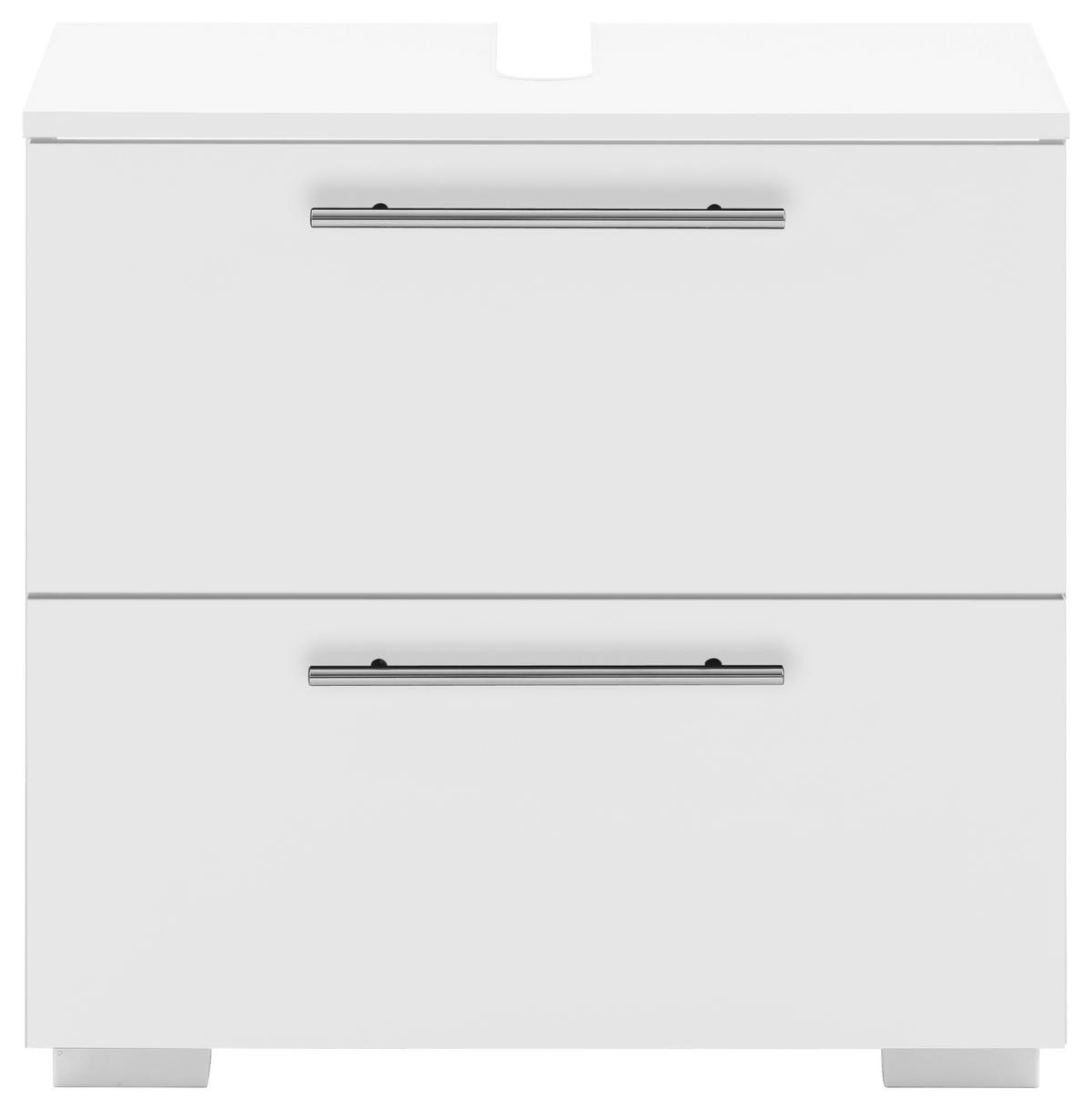 Waschbeckenunterschrank Carlos B: 60,2 cm Weiß - Silberfarben/Weiß, KONVENTIONELL, Holzwerkstoff (60,2/59,1/35cm) - MID.YOU