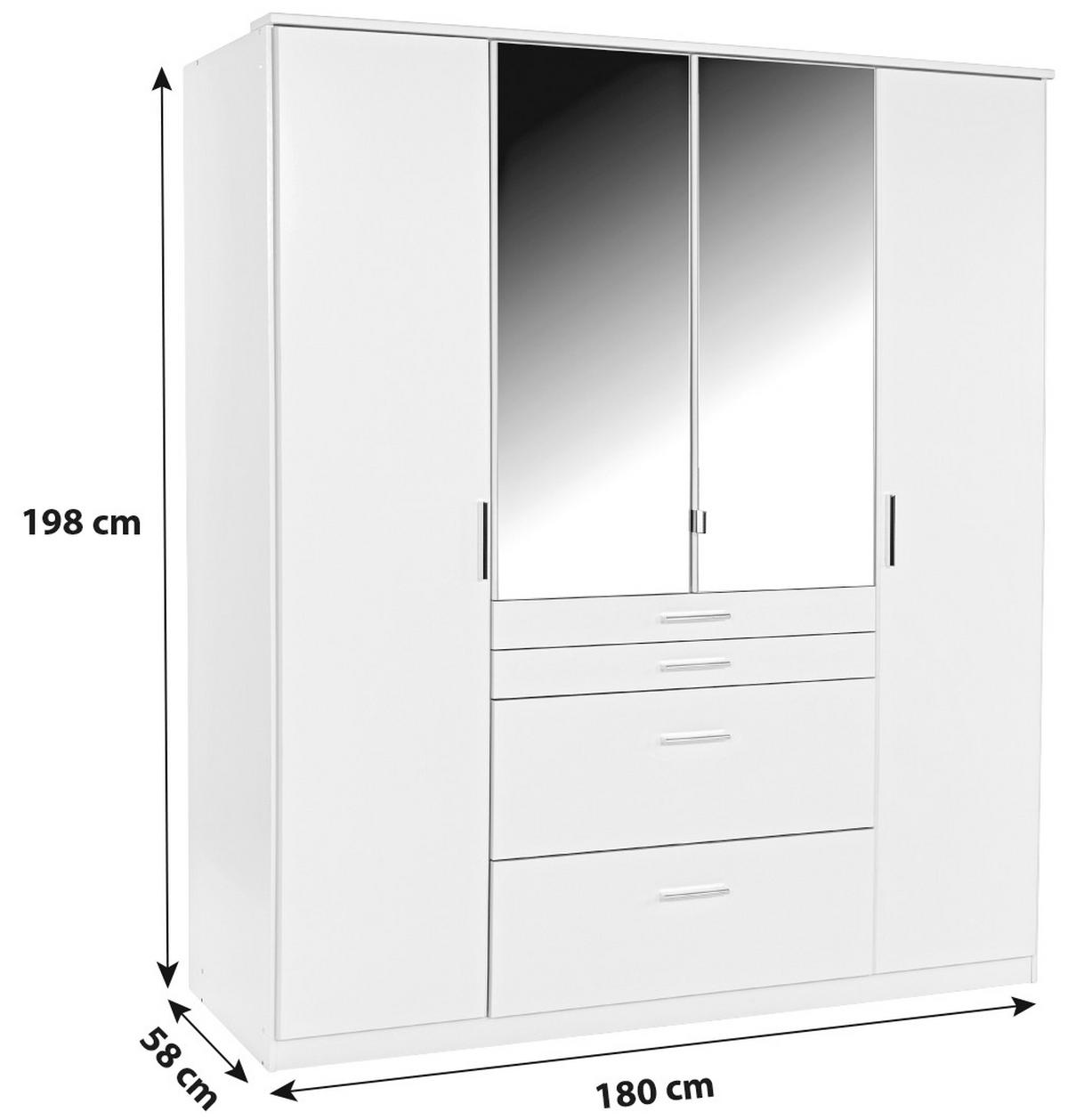 Nyílóajtós Szekrény Aachen 180/198 Cm - tölgyfa színű, Konventionell, faalapú anyag (180/198/58cm)