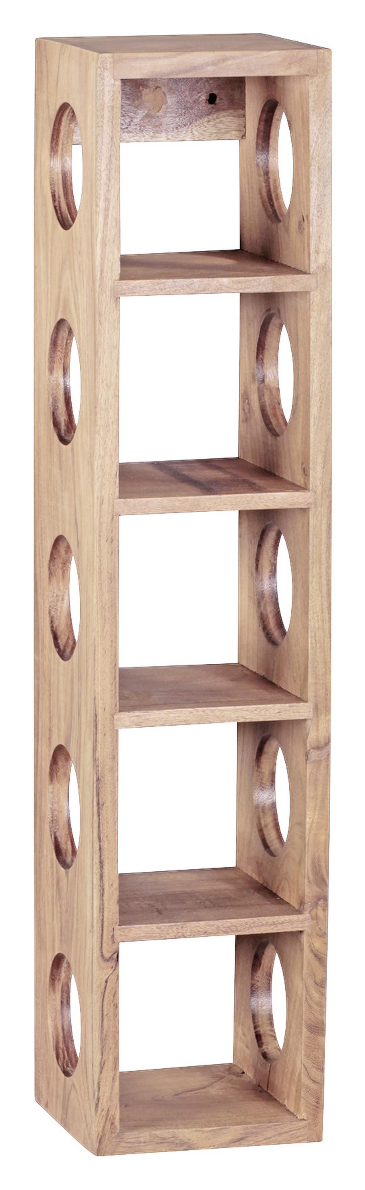 Regál na víno MUMBAI z dreva Akácie - farba akácie, Modern, drevo (15/70/15cm) - MID.YOU