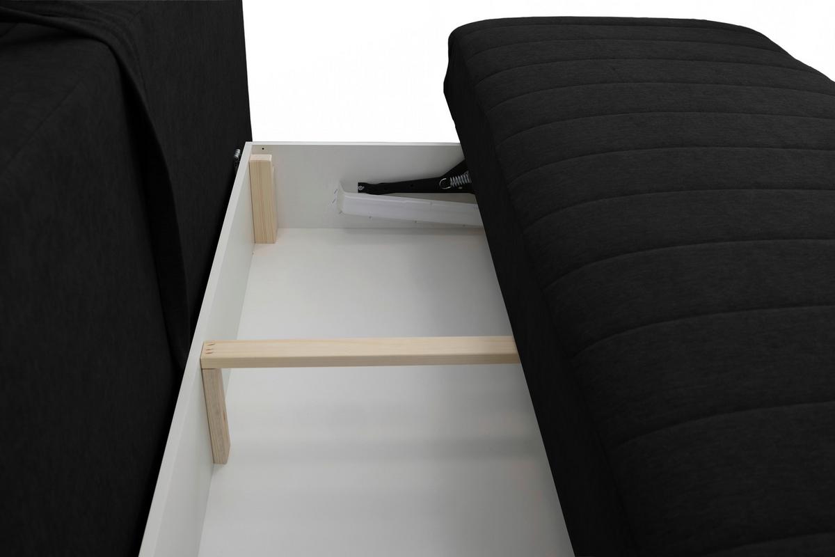 Schlafsofa Moliss Anthrazit B: 202 cm - Anthrazit/Schwarz, Basics, Textil (202/98/78cm) - Livetastic