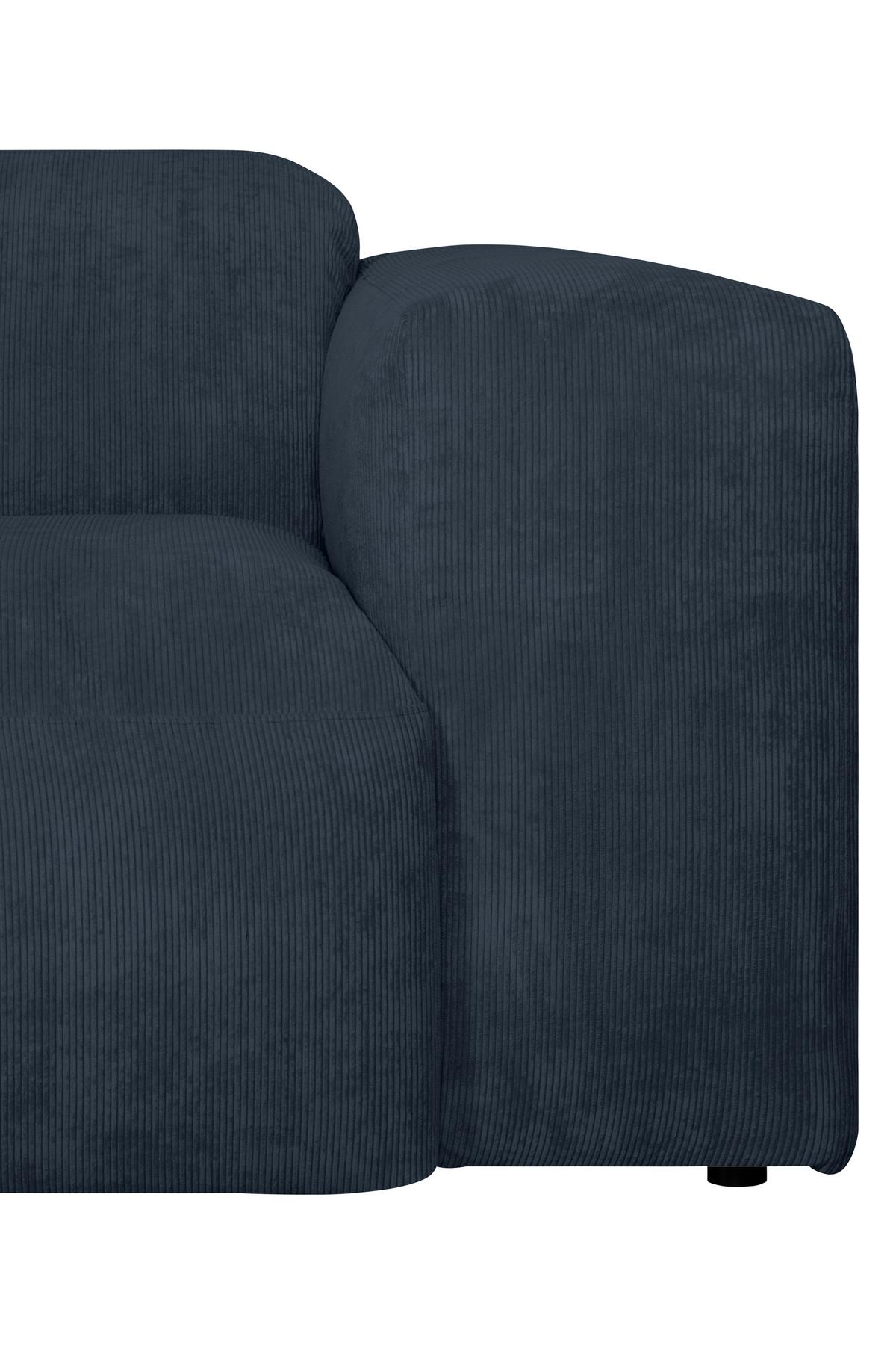 Ecksofa Hannah Blau 170x343 cm - Blau/Schwarz, Design, Textil (170/343cm) - MID.YOU