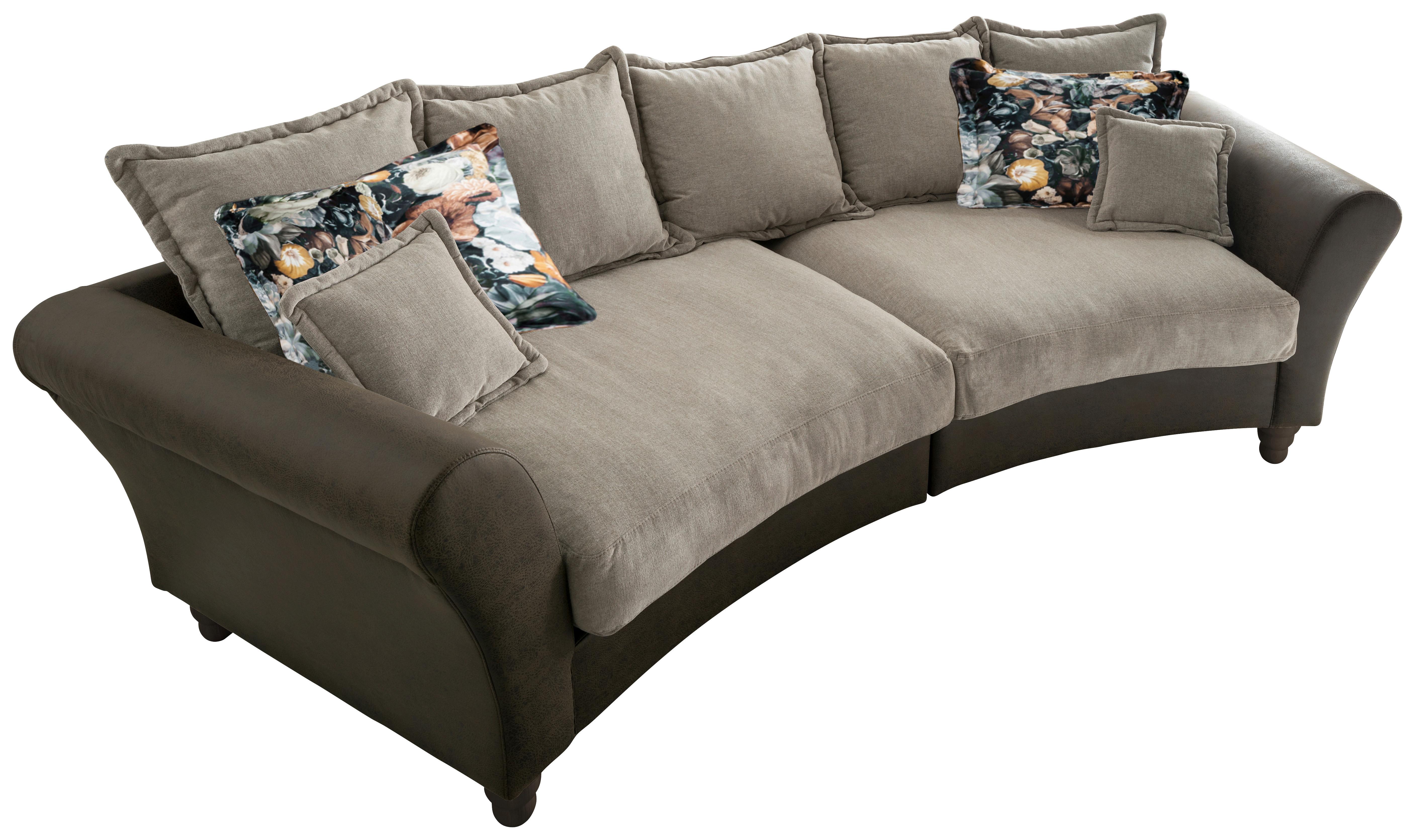 Big Sofa Cordula mit Kissen B: 328 cm Dunkel-/Hellbraun